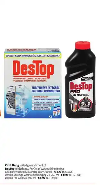 Colruyt Cillit bang, destop onderhoud, progel of wasmachinereiniger aanbieding