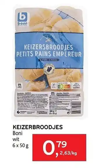 Keizerbroodjes boni wit 50 g