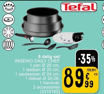 Cora Tefal 8 delig set ingenio daily chef aanbieding