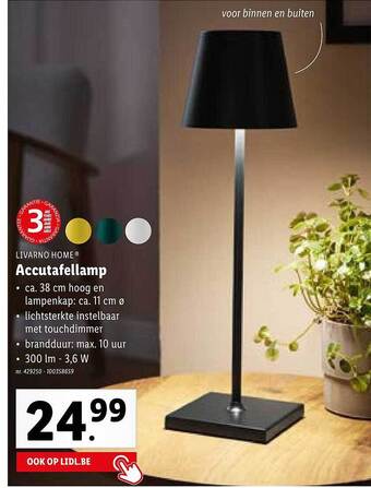 Lidl Livarno home accutafellamp aanbieding