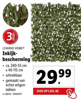 Lidl Livarno home inkijkbescherming aanbieding
