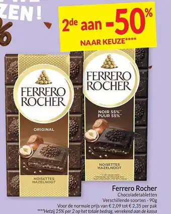 Intermarché Ferrero rocher chocoladetabletten aanbieding