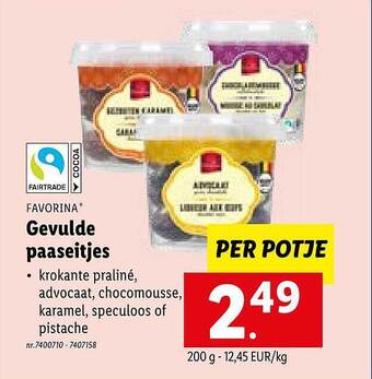 Lidl Favorina gevulde paaseitjes aanbieding