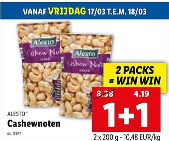 Lidl Alesto cashewnoten aanbieding