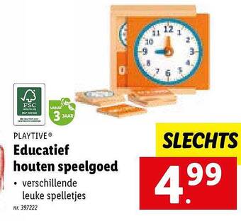 Lidl Playtive educatief houten speelgoed aanbieding