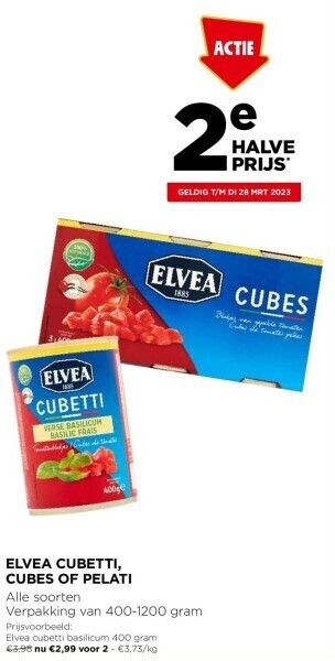 Jumbo Elvea cubetti, cubes of pelati aanbieding