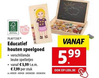 Lidl Playtive educatief houten speelgoed aanbieding