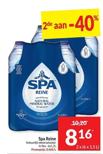 Intermarché Spa reine natuurlijk mineraalwater aanbieding