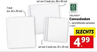 Lidl Crelando canvasdoeken aanbieding