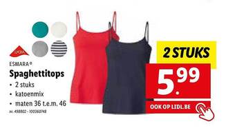 Lidl Esmara spaghettitops aanbieding