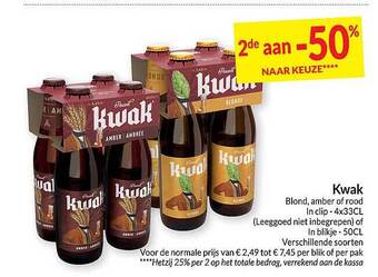 Intermarché Kwak blond, amber of rood aanbieding