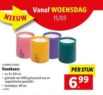 Lidl Livarno home geurkaars aanbieding