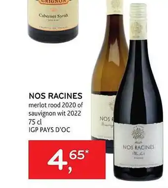 Nos racines merlot rood of sauvignon wit