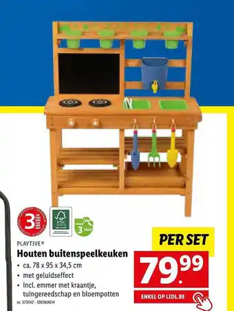 Lidl Playtive houten buitenspeelkeuken aanbieding