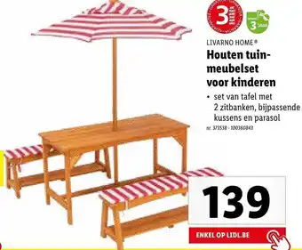 Lidl Livarno home houten tuinmeubelset voor kinderen aanbieding