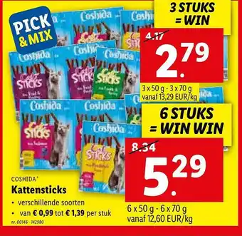 Lidl Coshida kattensticks aanbieding