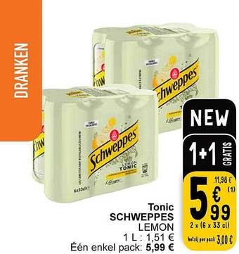 Cora Tonic schweppes aanbieding
