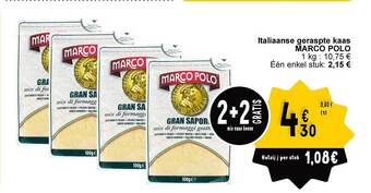 Cora Italiaanse geraspte kaas marco polo aanbieding
