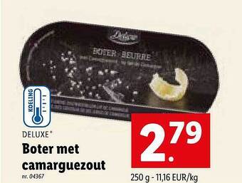 Lidl Deluxe boter met camarguezout aanbieding