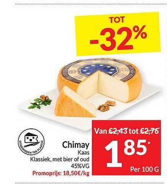 Intermarché Chimay kaas aanbieding