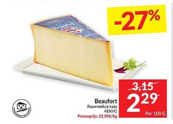 Intermarché Beaufort rauwmelkse kaas aanbieding