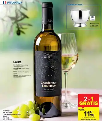 Carrefour Frankrijk Val De Loire Chardonnay Sauvignon aanbieding