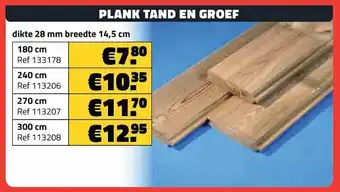 Plank tand en groef 180cm