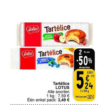 Cora Tartélice lotus aanbieding
