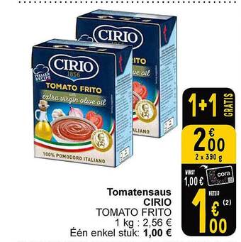Cora Tomatensaus cirio aanbieding