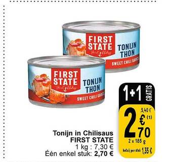 Cora Tonijn in chilisaus first state aanbieding