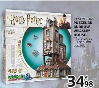 Harry Potter Puzzel 3d Burrow Weasley House