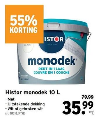 GAMMA Histor monodek 10 L aanbieding