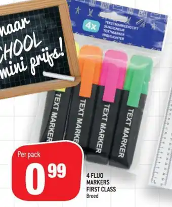 4 fluo markers first class