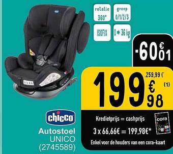 Cora Chicco autostoel aanbieding