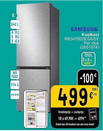 Cora Samsung koelkast aanbieding