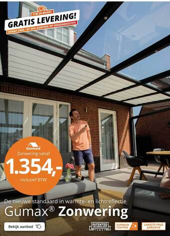 Tuinmaximaal Gumax zonwering aanbieding