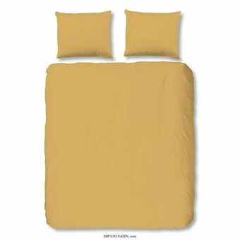 HIP dekbedovertrek Uni ocre - oker - 140x200/220 cm - Leen Bakker