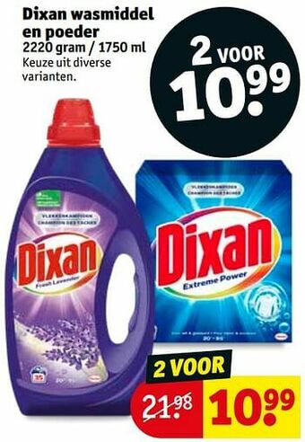 Kruidvat Dixan wasmiddel en poeder aanbieding