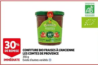 Les Comtes de Provence confiture bio fraises a l'ancienne 350G