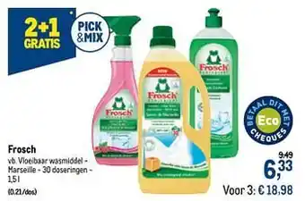 Makro Frosch vloeibaar wasmiddel - marseille 1.5 l aanbieding