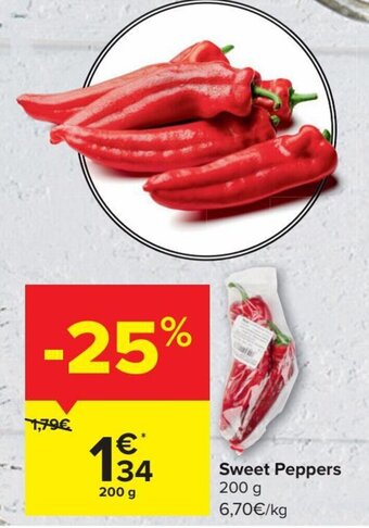 Carrefour Sweet peppers 200G aanbieding