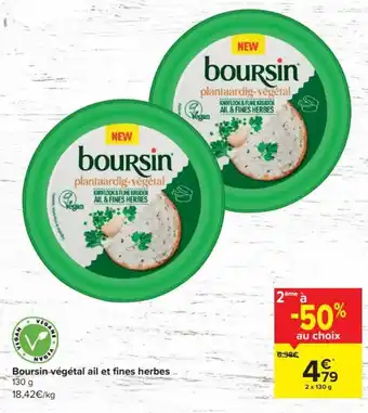 Carrefour Boursin vegetal ail et fines herbes 2x130G aanbieding