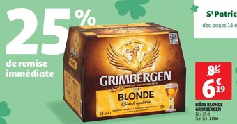 Auchan Grimbergen biere blonde 12 x 25 cl aanbieding