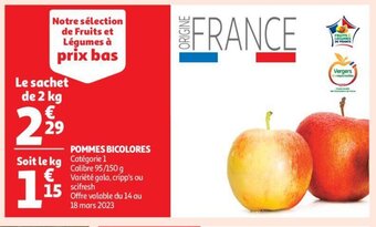 Auchan Pommes bicolores, le kg aanbieding