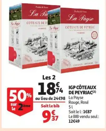 Auchan IGP coteaux de peyriac 5L les 2 aanbieding