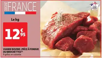 Auchan Viande bovine piece a fondue ou brochettes le kg aanbieding