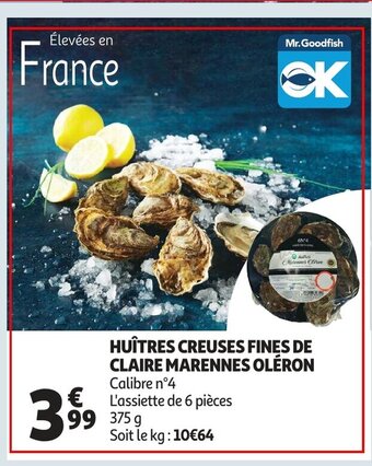 Huitres creuses fines de claire marennes oleron 375g