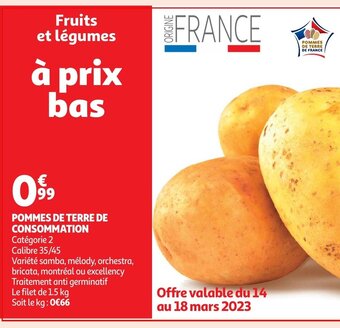 Auchan Pommes de terre de consommation aanbieding
