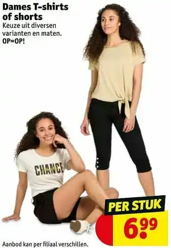 Kruidvat Dames t-shirts of shorts aanbieding