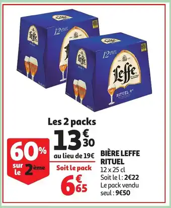 Auchan Leffe Rituel biere les 2 packs aanbieding